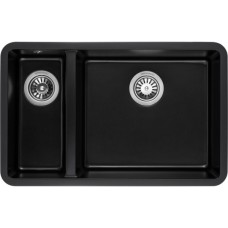 Мийка кухонна GRANADO Under top DOUBLE black shine (gr3401)