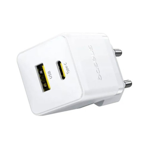Зарядний пристрій Baseus Palm Fast Charger C+U 20W moon white (P10111608213-00)