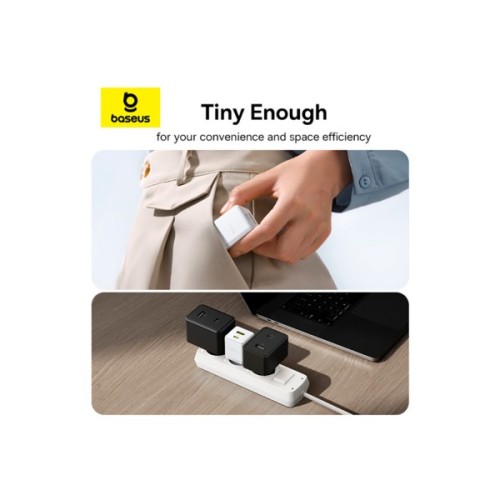 Зарядний пристрій Baseus Palm Fast Charger C+U 20W moon white (P10111608213-00)