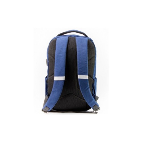 Рюкзак шкільний Optima 17.5" USB Techno чоловічий 0.7 кг 16-25 л Синій з виділеними елементами (O97590-02)
