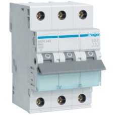Автоматичний вимикач Hager 3-п. B 40A (6kA) 3M (B) (MBN340)