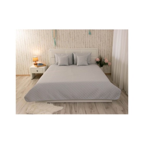 Покривало Руно двостороннє декоративне Velour Dark Grey ромб 150х220 см (360.55_Dark Grey ромб)