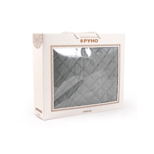 Покривало Руно двостороннє декоративне Velour Dark Grey ромб 150х220 см (360.55_Dark Grey ромб)