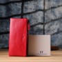 Гаманець ST Leather Шкіряний на три відділення Червоний (23109)