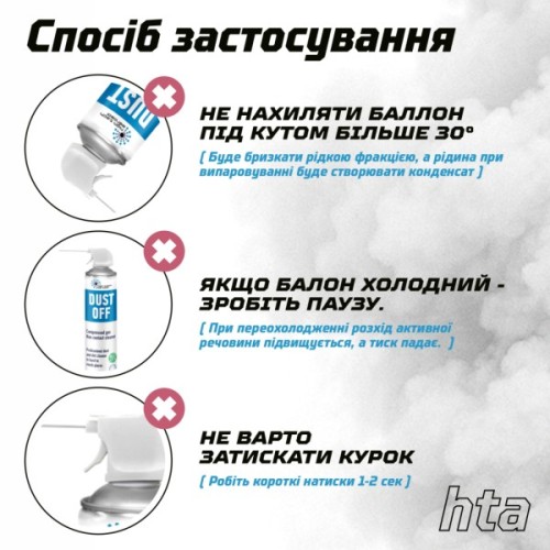 Стиснене повітря для чистки HTA spray duster 750 ml DUST OFF (HTA6051)