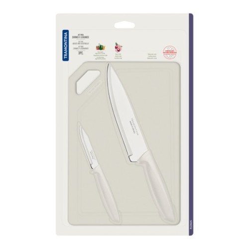 Набір ножів Tramontina Plenus Light Grey 3 предмети (23498/314)