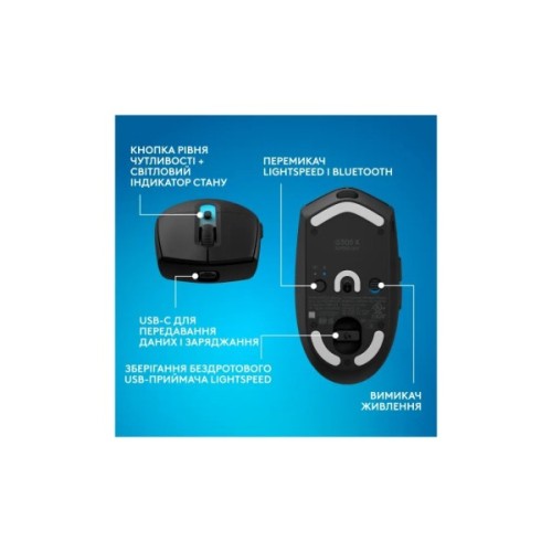 Мишка Logitech G305 X Superlight Wireless Black (910-007739)