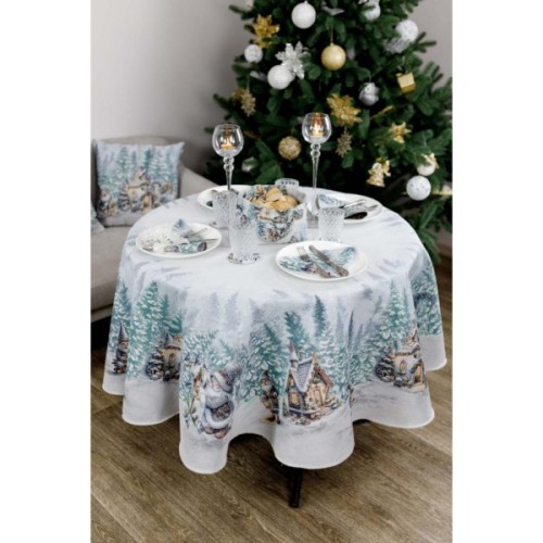 Скатертина Прованс гобеленова Казкові гноми Dх136 см (038457)