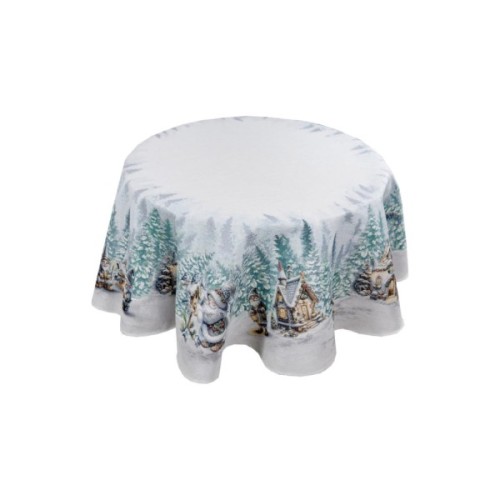 Скатертина Прованс гобеленова Казкові гноми Dх136 см (038457)