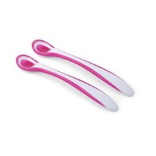 Набір дитячого посуду Nuvita ложечки с термоиндикатором Easy Eating 6м+ 2 шт. Розовый (NV8485Pink)