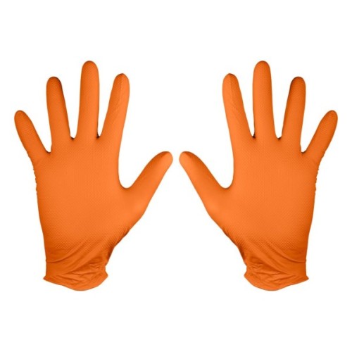 Захисні рукавиці Neo Tools робочі/медичні, перфоровані нітрилові, р.L, 50шт., помаранчевий (97-690-L)