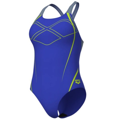 Купальник Arena Graphic Swimsuit Swim Pro Back 009024-850 синій, жовтий 38 (3468337621546)
