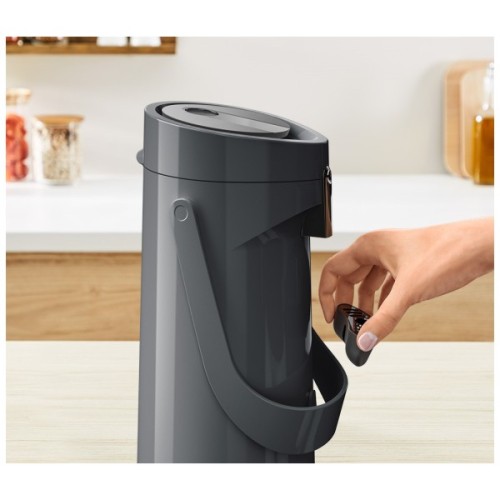 Термос Tefal Ponza Pump, 1.9л, пластик, скло, чорний (K3140114)