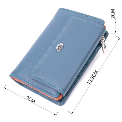 Гаманець ST Leather З натуральної шкіри Бірюзовий (22504)