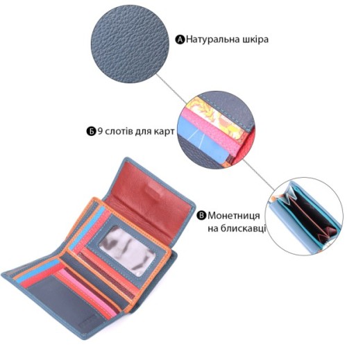 Гаманець ST Leather З натуральної шкіри Бірюзовий (22504)