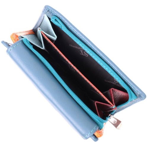 Гаманець ST Leather З натуральної шкіри Бірюзовий (22504)