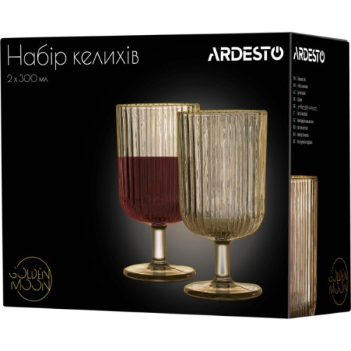 Набір келихів Ardesto Golden Moon 300 мл 2 шт (AR2630GM)