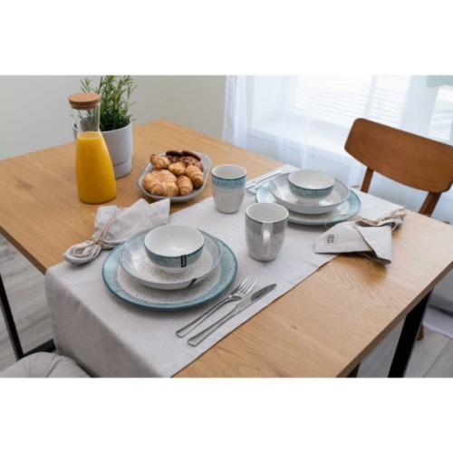 Тарілка Ardesto Siena, 27см, порцеляна, біло-блакитний (AR2927SWB)