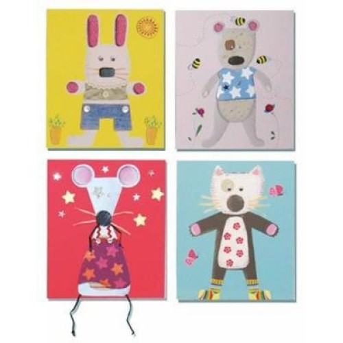 Набір для творчості Djeco Художній комплект Коллаж для самих маленьких 4 фігурки (DJ08664)