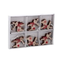 Прикраса декоративна Chomik Олені, дерево, комплект 18 шт (5900779879010)