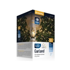 Гірлянда ColorWay LED 50 5 м 8 функцій Теплий колір USB (CW-G-50L5U)