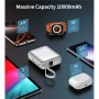 Батарея універсальна Choetech 10000mAh, 35W. PD/3.0, LED Display, buid-in type-C cabel, Grey (B832-GY)