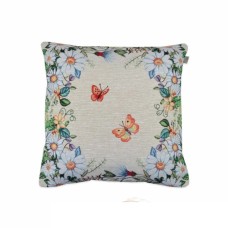 Подушка Прованс гобеленова декоративна Alicia метелики та квіти 45х45 см (021823)