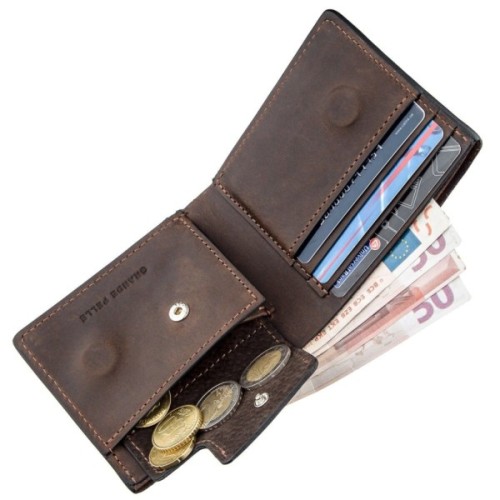 Портмоне Grande Pelle Унісекс на магніті Коричневе (11208)