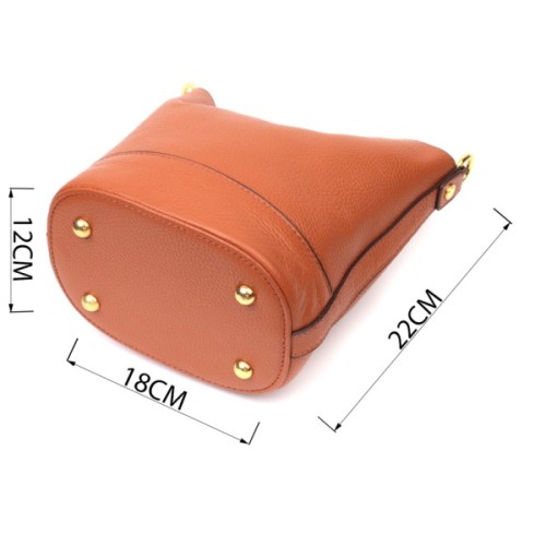 Сумка Vintage Жіноча з автономною косметичкою всередині з натуральної шкіри Коричнева (22366)