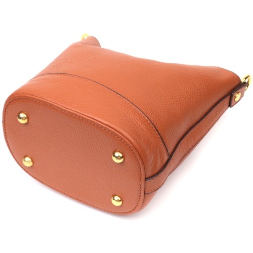 Сумка Vintage Жіноча з автономною косметичкою всередині з натуральної шкіри Коричнева (22366)