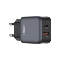 Зарядний пристрій XO L156 USB-C PD30W + USB-A QC3.0 Black (L156.black)