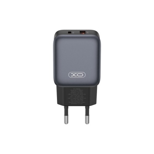Зарядний пристрій XO L156 USB-C PD30W + USB-A QC3.0 Black (L156.black)