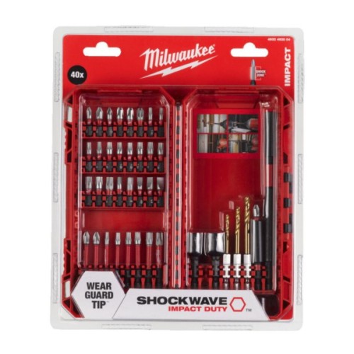 Набір свердл і біт Milwaukee SHOCKWAVE 40 шт (4932492004)