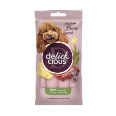 Ласощі для собак Delickcious яловичина з додаванням сиру та спаржі 4х15 г (4820269145429)