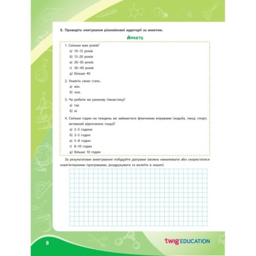 Робочий зошит НУШ Для проєктних робіт із біології. 8 клас - О.В. Демочко, Н.В. Іщенко Ранок (9786170989789)