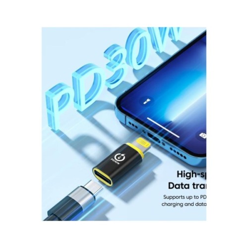 Перехідник USB-C F to Lightning M 30W black XoKo (AC-033)