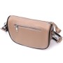 Сумка Vintage Напівкругла крос-боді жіноча з натуральної шкіри Бежева (22392)