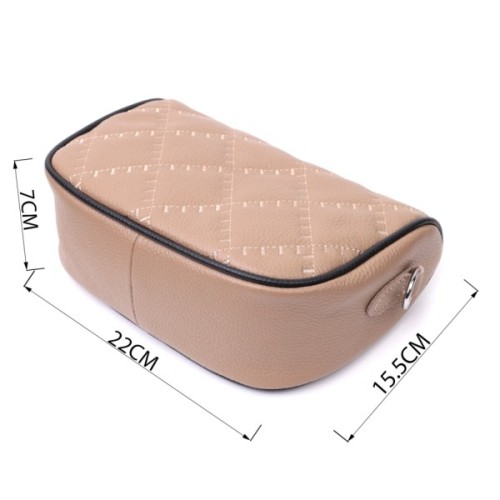 Сумка Vintage Напівкругла крос-боді жіноча з натуральної шкіри Бежева (22392)