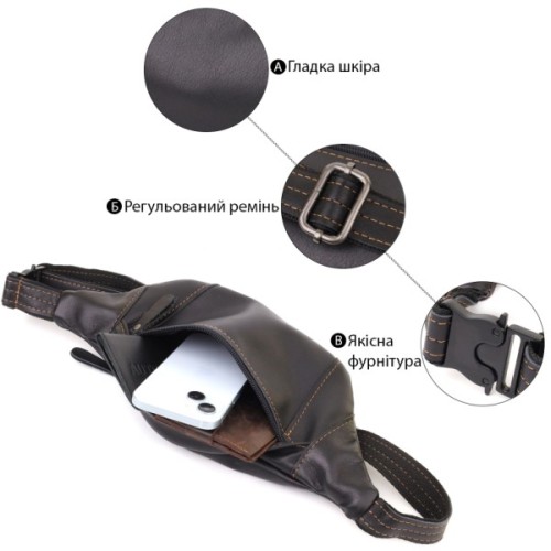 Сумка Shvigel З натуральної шкіри Чорна (23125)