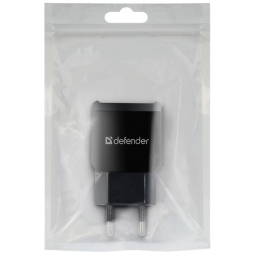 Зарядний пристрій Defender EPA-13 black, 2xUSB, 5V/2.1A, package (83840)