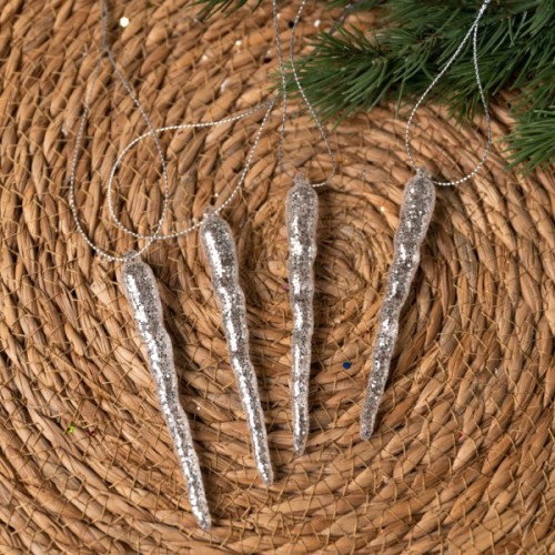 Ялинкова іграшка Novogod`ko Бурульки 10 cм 4 шт Пластик (974881)