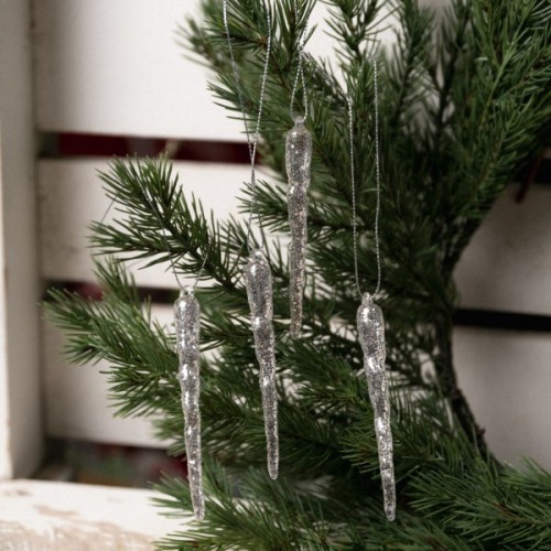 Ялинкова іграшка Novogod`ko Бурульки 10 cм 4 шт Пластик (974881)