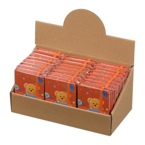 Книга записна ZiBi Bear A7 в клітинку тверда обкладинка на гумці 80 аркушів, помаранчева (ZB.117103)