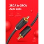 Кабель мультимедійний 2xRCA M to 2xRCA M 1.5m AV104 black Ugreen (10517)
