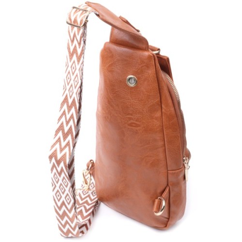 Сумка Vintage Жіноча слінг через плече з екошкіри Руда (22751)