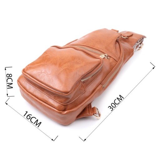 Сумка Vintage Жіноча слінг через плече з екошкіри Руда (22751)