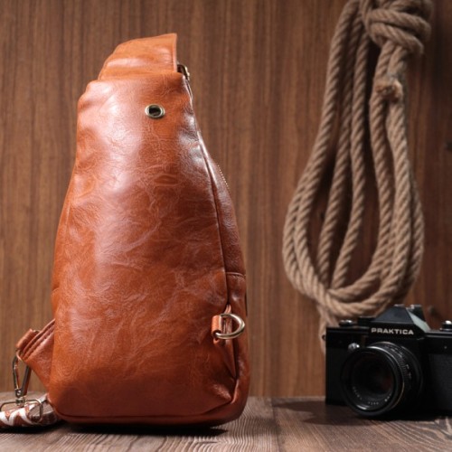 Сумка Vintage Жіноча слінг через плече з екошкіри Руда (22751)