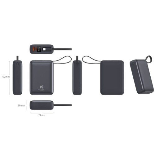 Батарея універсальна Vinga 20000 mAh 45W Display Cable (VPBB2045C)
