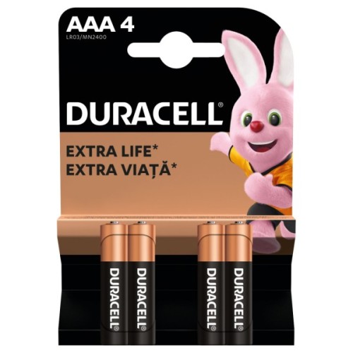 Батарейка Duracell AAA лужні 4 шт. в упаковці (5000394052543 / 81545421)