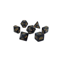 Набір кубиків для настільних ігор Games 7 Days Pearl 7 Dice Set - Black (w-gold) (g7dpearl08)